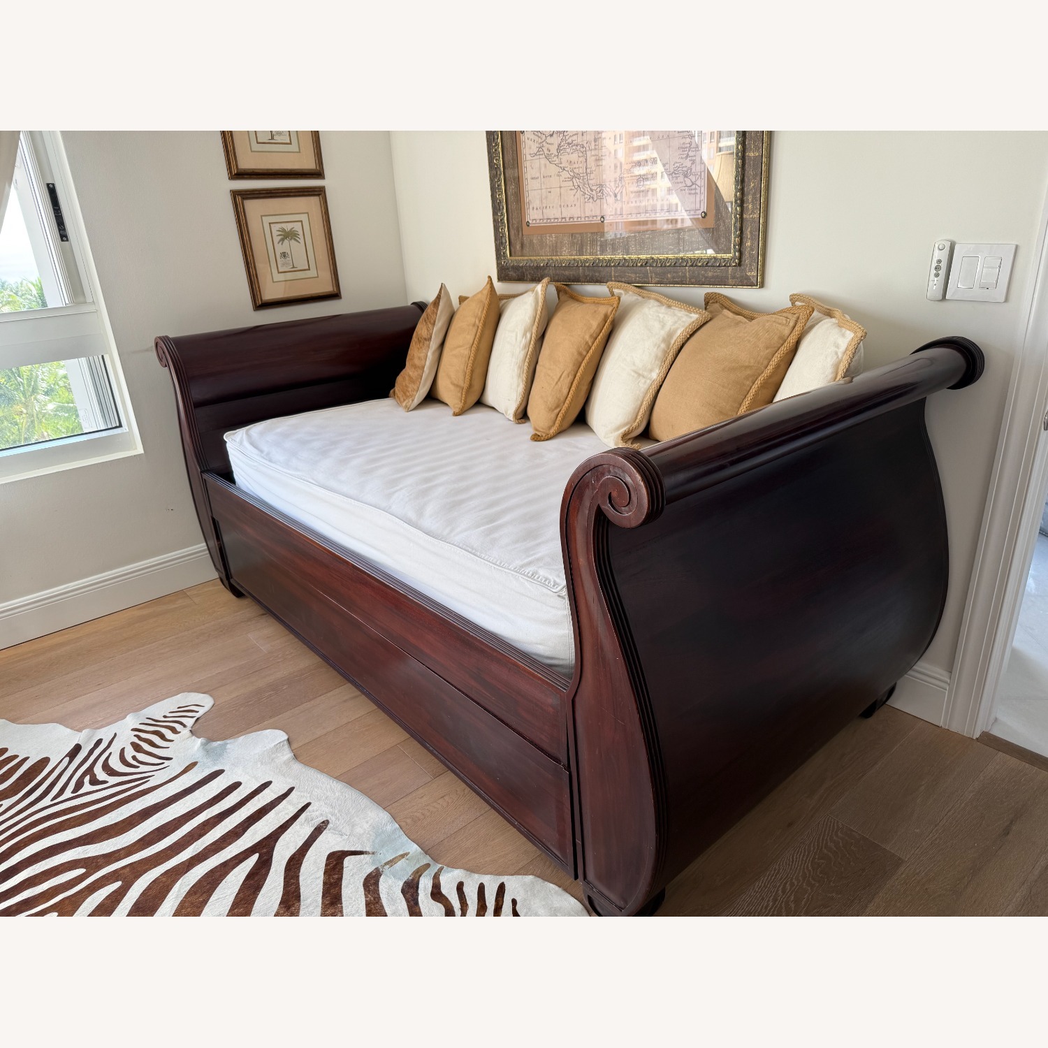 Pottery Barn Twin Sleigh Bed with Trundle - image-3