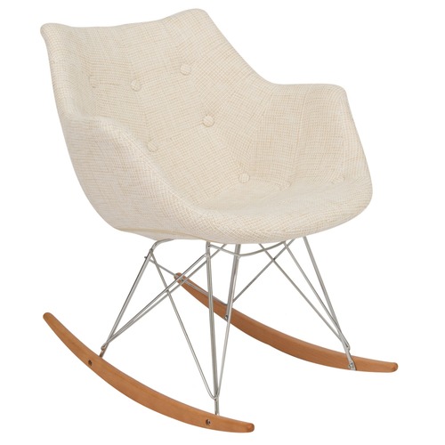 Used Amazon LeisureMod Willow Polyester Rocking Chair in Beige for sale on AptDeco