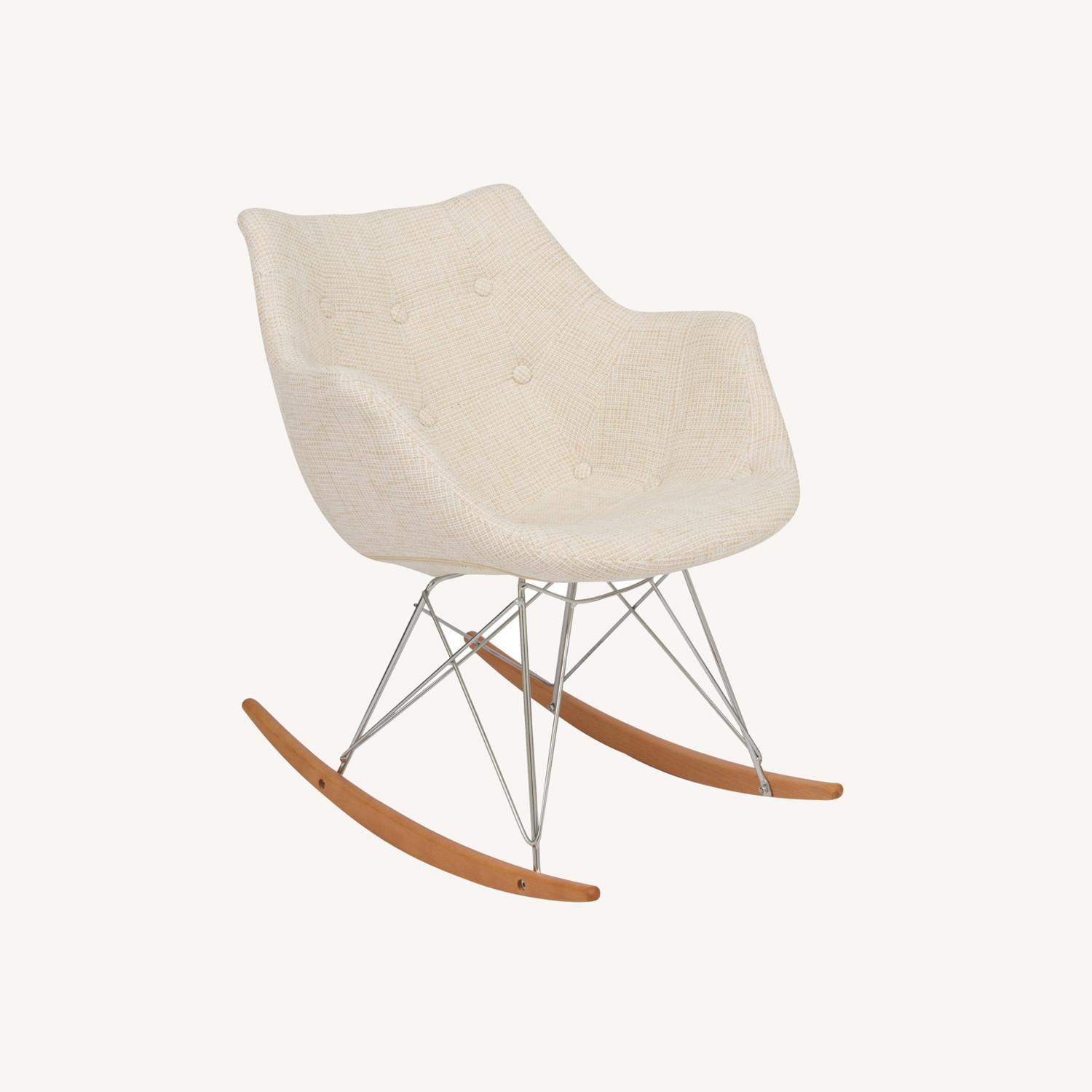 Amazon LeisureMod Willow Polyester Rocking Chair in Beige - image-0