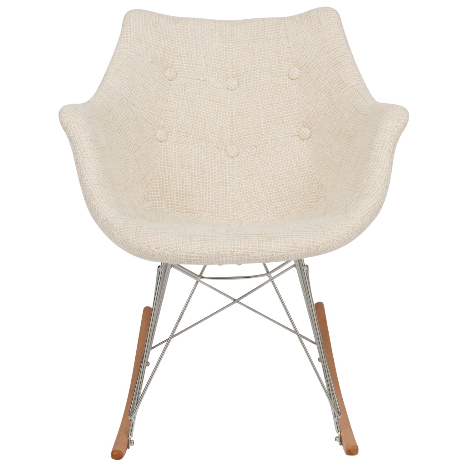 Amazon LeisureMod Willow Polyester Rocking Chair in Beige - image-3