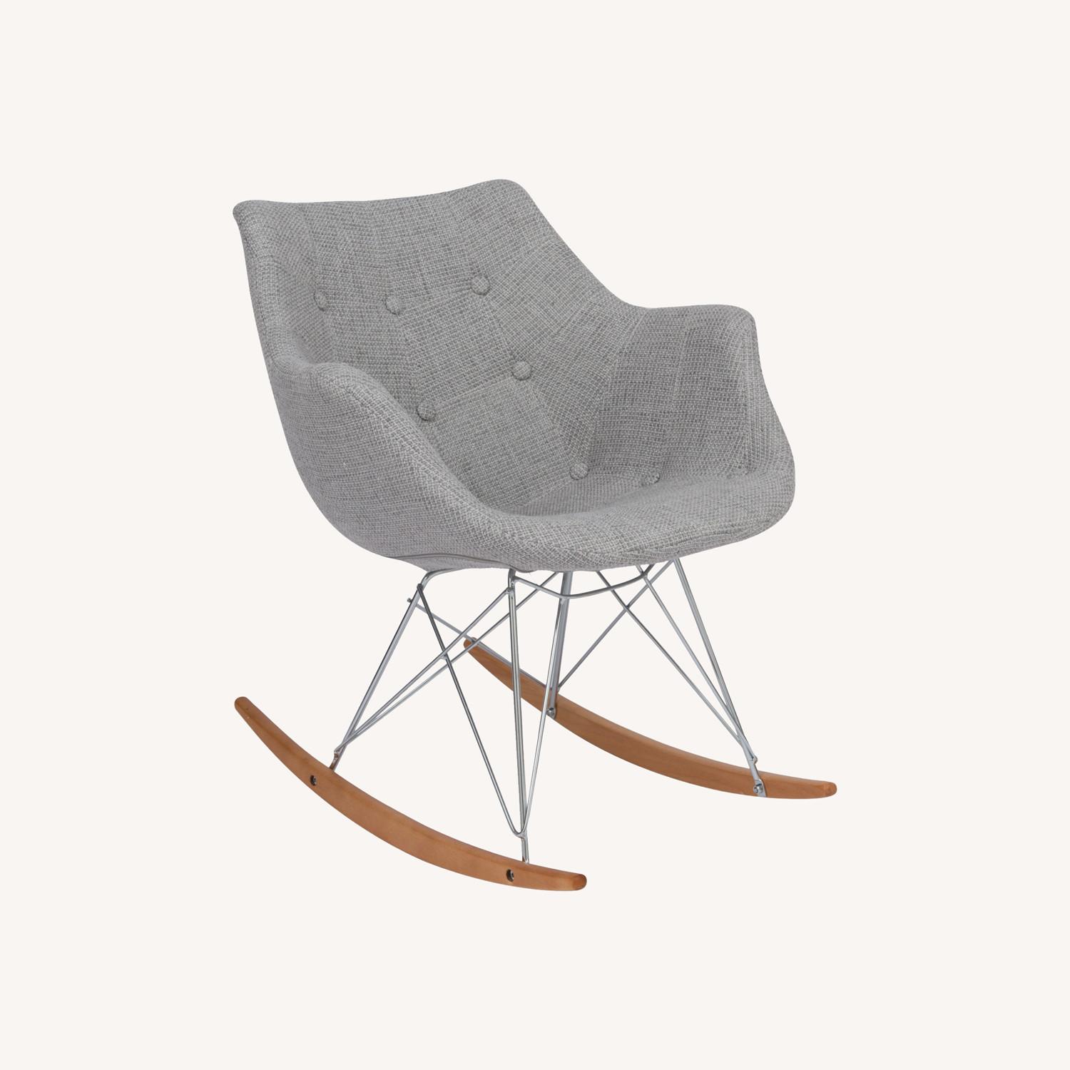 LeisureMod Willow Polyester Rocking Chair in Grey - image-0
