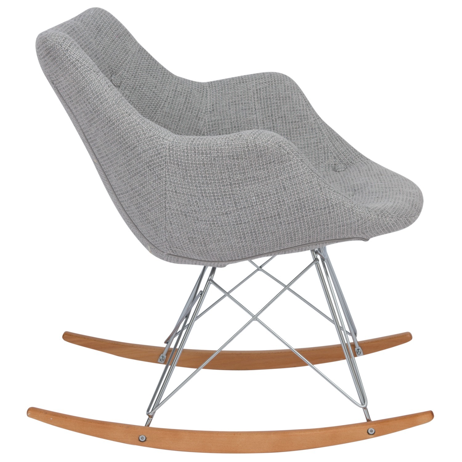 LeisureMod Willow Polyester Rocking Chair in Grey - image-4