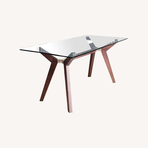 Used  Crate & Barrel Glass Top Table for sale on AptDeco