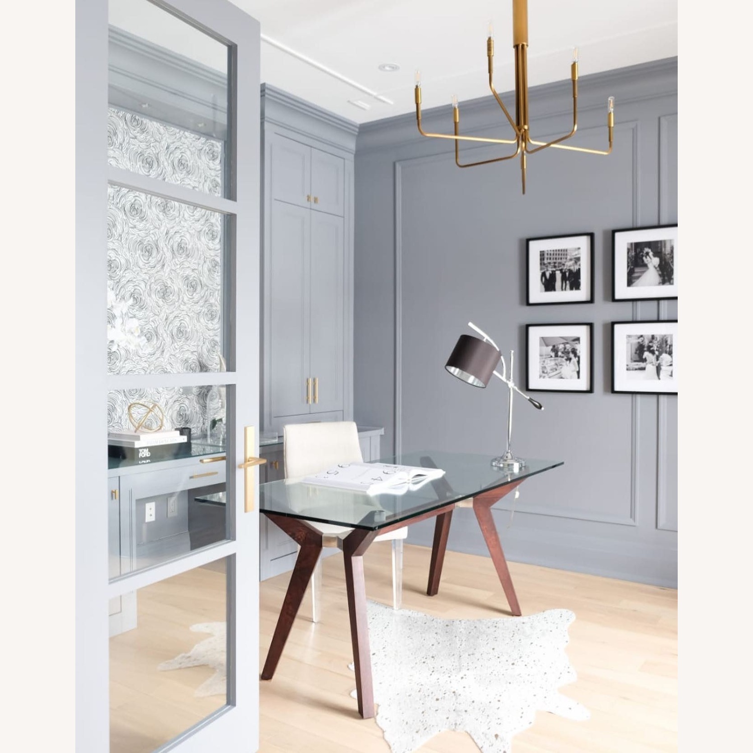 Crate & Barrel Glass Top Table - image-4