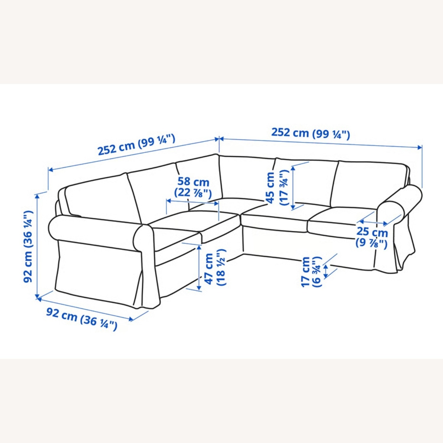 IKEA UPPLAND Sectional + White Slipcover incl - image-5