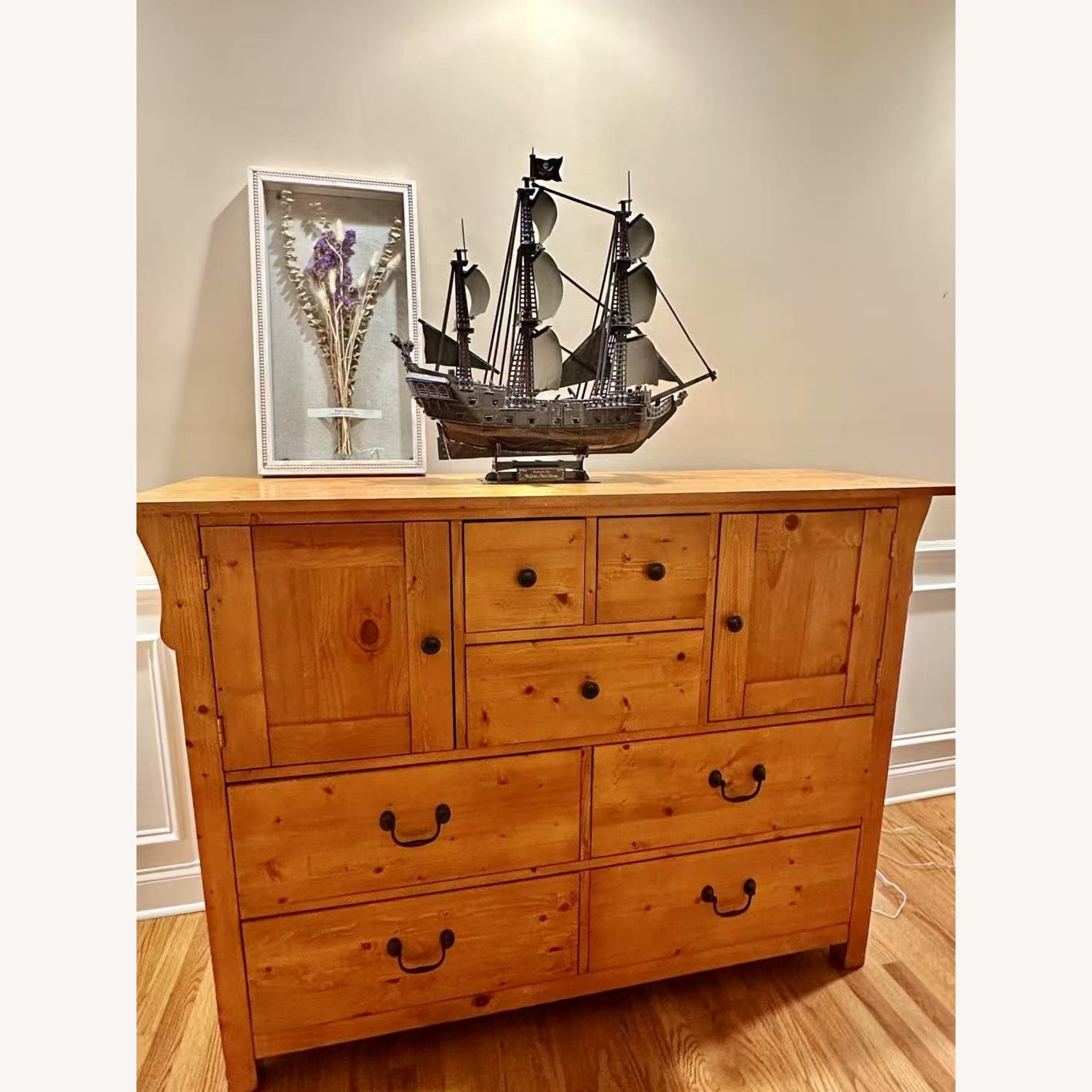 Solid Wood Dresser Rustic Finish - image-1