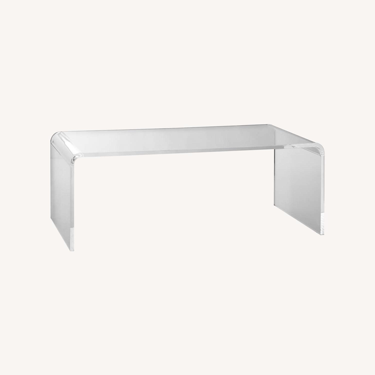 CB2 Peekaboo Acrylic Tall + Short Coffee Tables - image-0