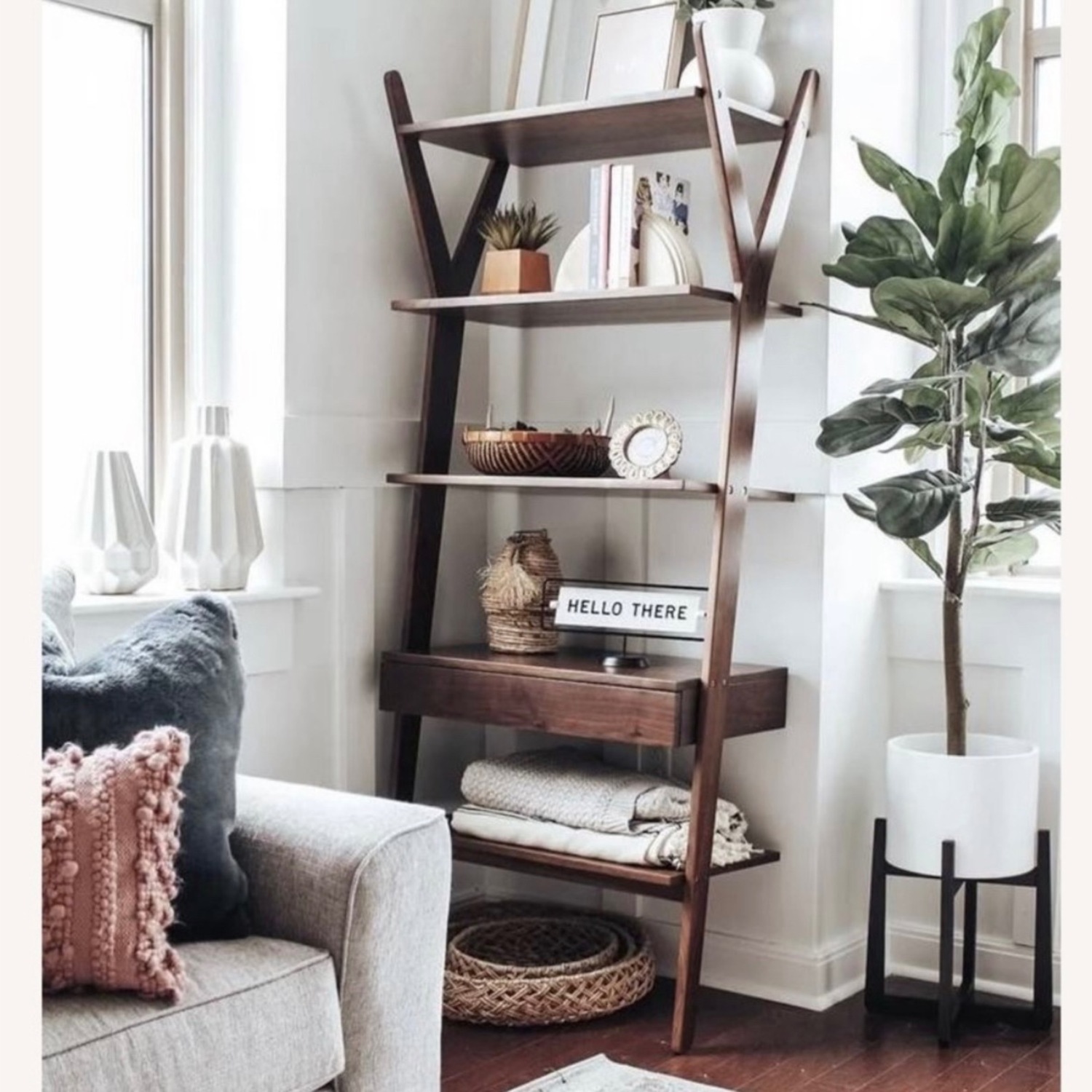 Article Lignum Walnut Wood Shelving Unit - image-5