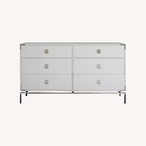 Used West Elm Malone Campaign 6-Drawer Chest - White Lacquer for sale on AptDeco