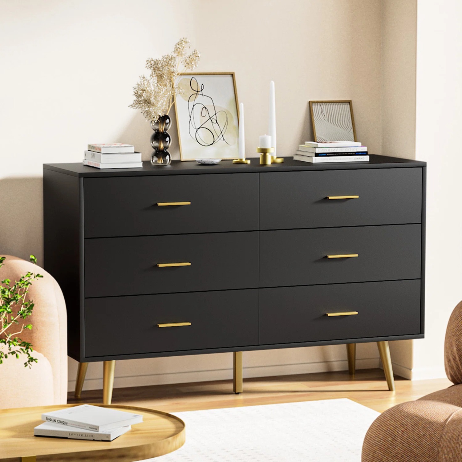 Black 47.25" W Double Dresser - image-1