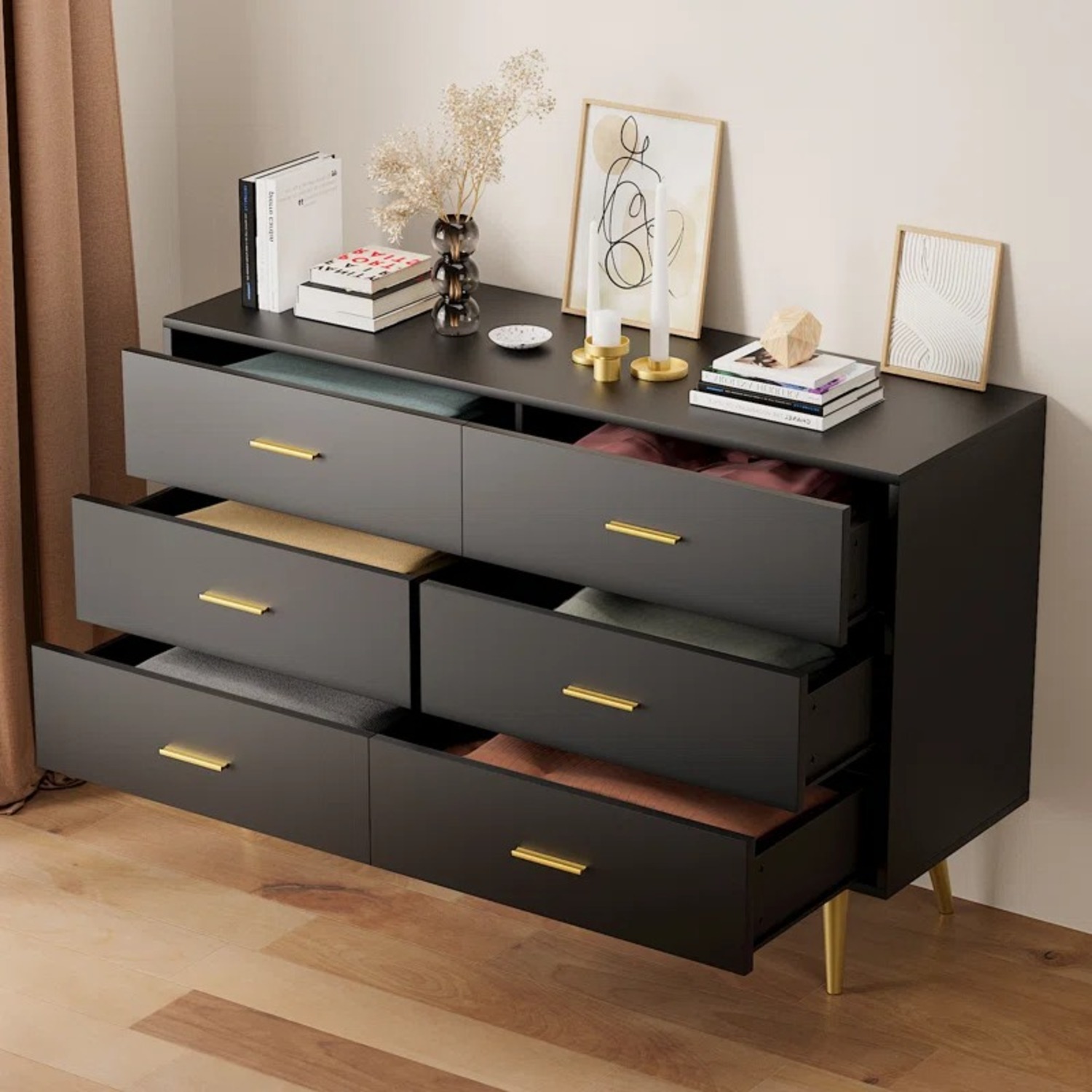 Black 47.25" W Double Dresser - image-2
