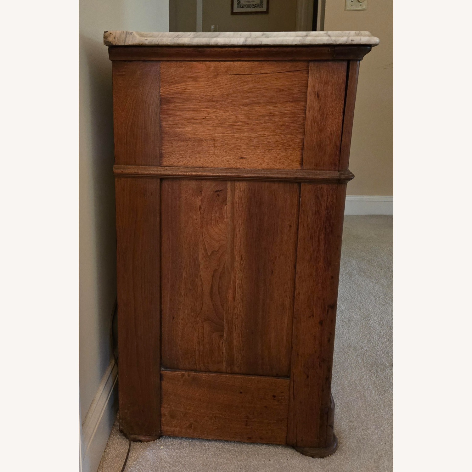 Vintage Marble Top Chest of Drawers - Walnut  - image-2
