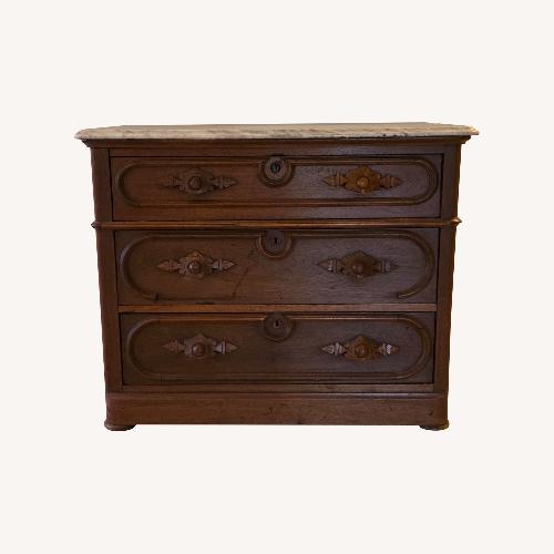 Used Vintage Marble Top Chest of Drawers - Walnut  for sale on AptDeco