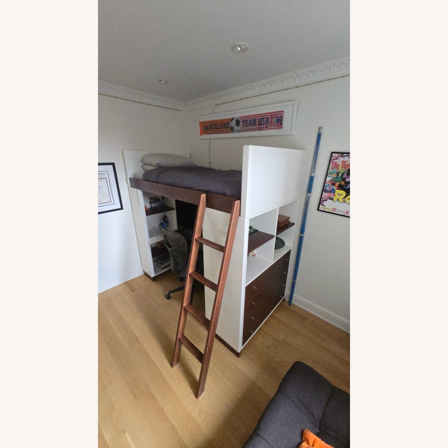 Room & Board Loft Bed W Desk & 4-Drawer Dresser - image-2