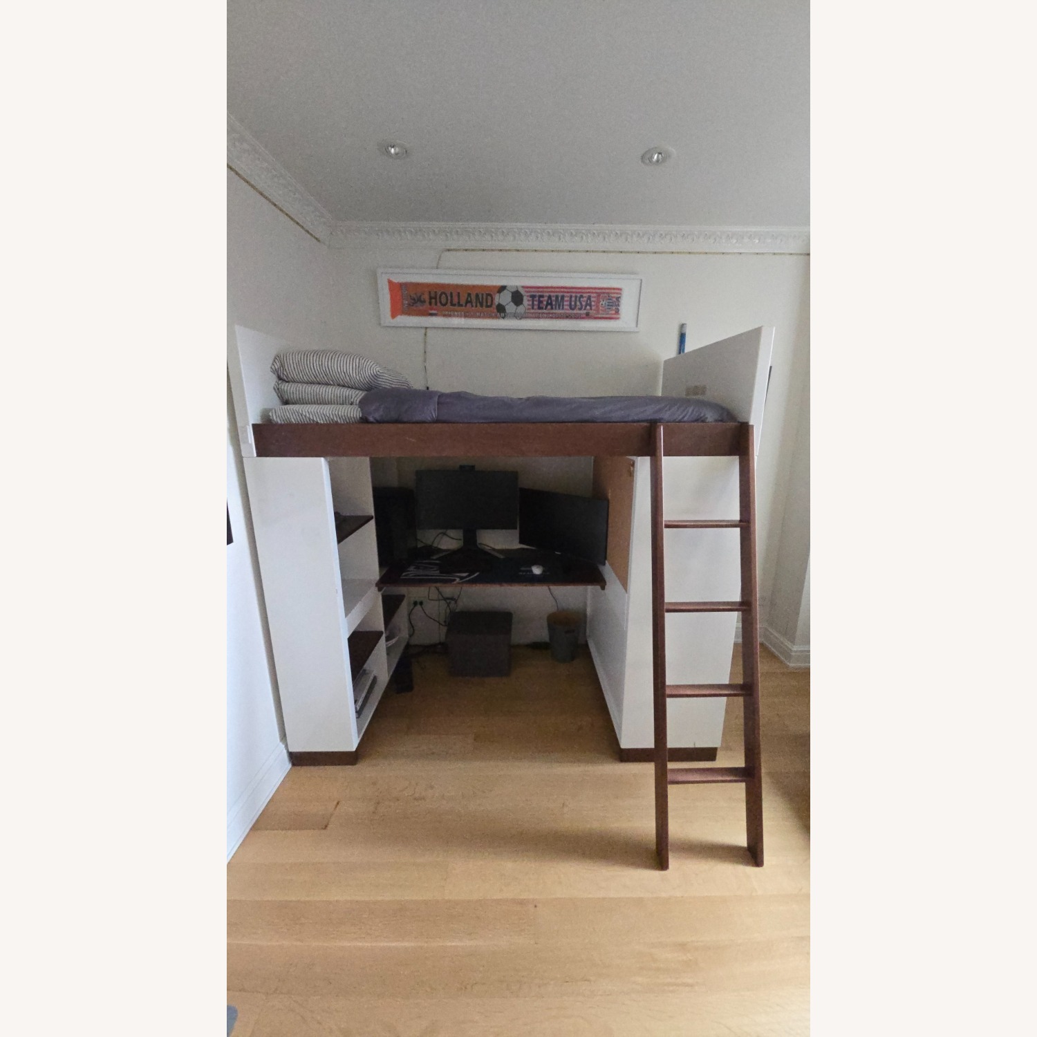 Room & Board Loft Bed W Desk & 4-Drawer Dresser - image-1