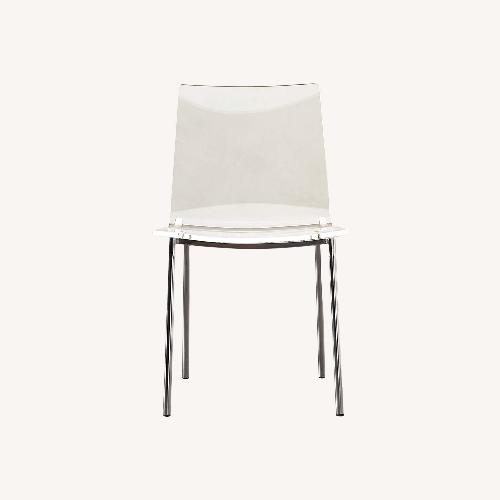 Used CB2 Lucite Chiaro Nickel Chairs for sale on AptDeco
