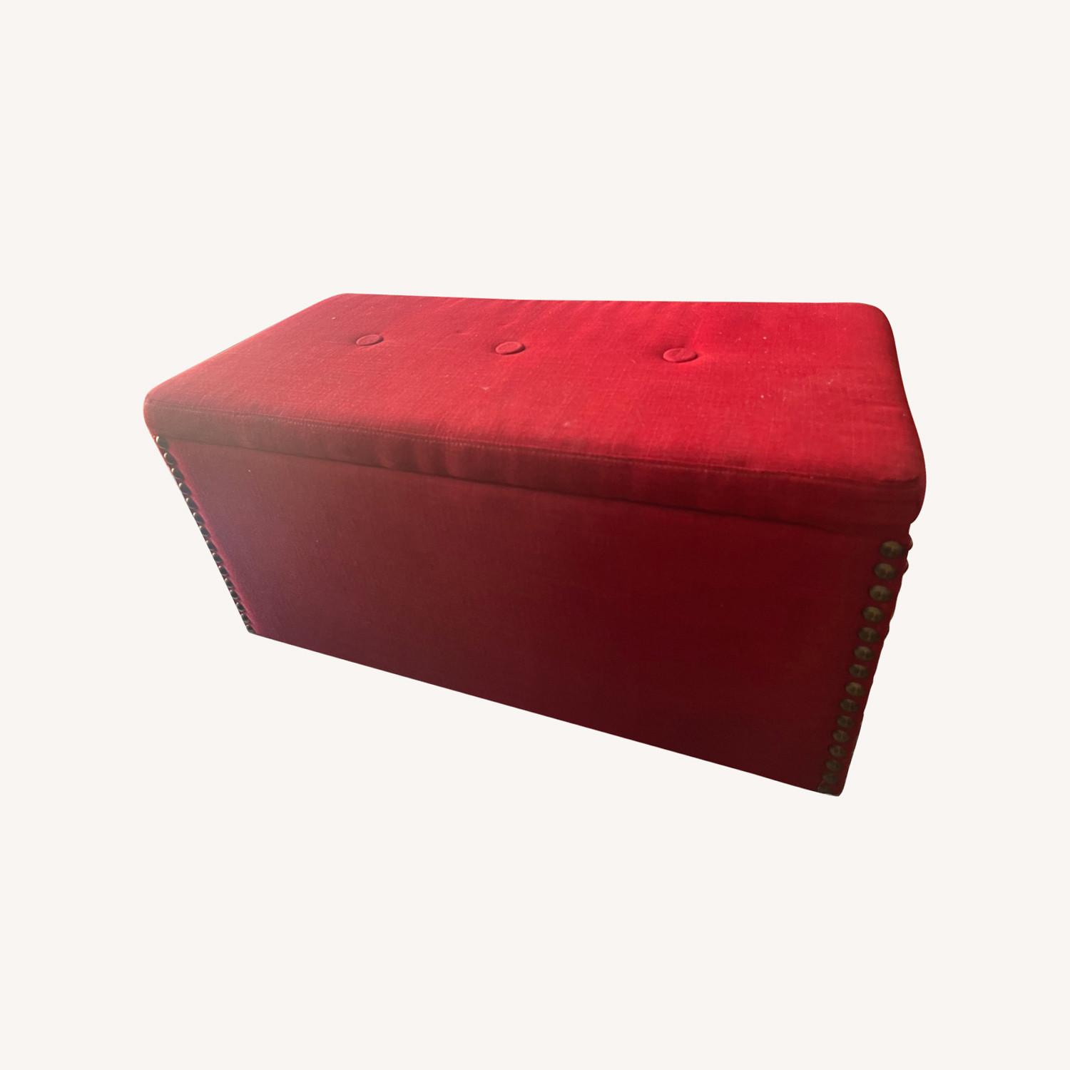 Lovely Red Ottoman - image-0