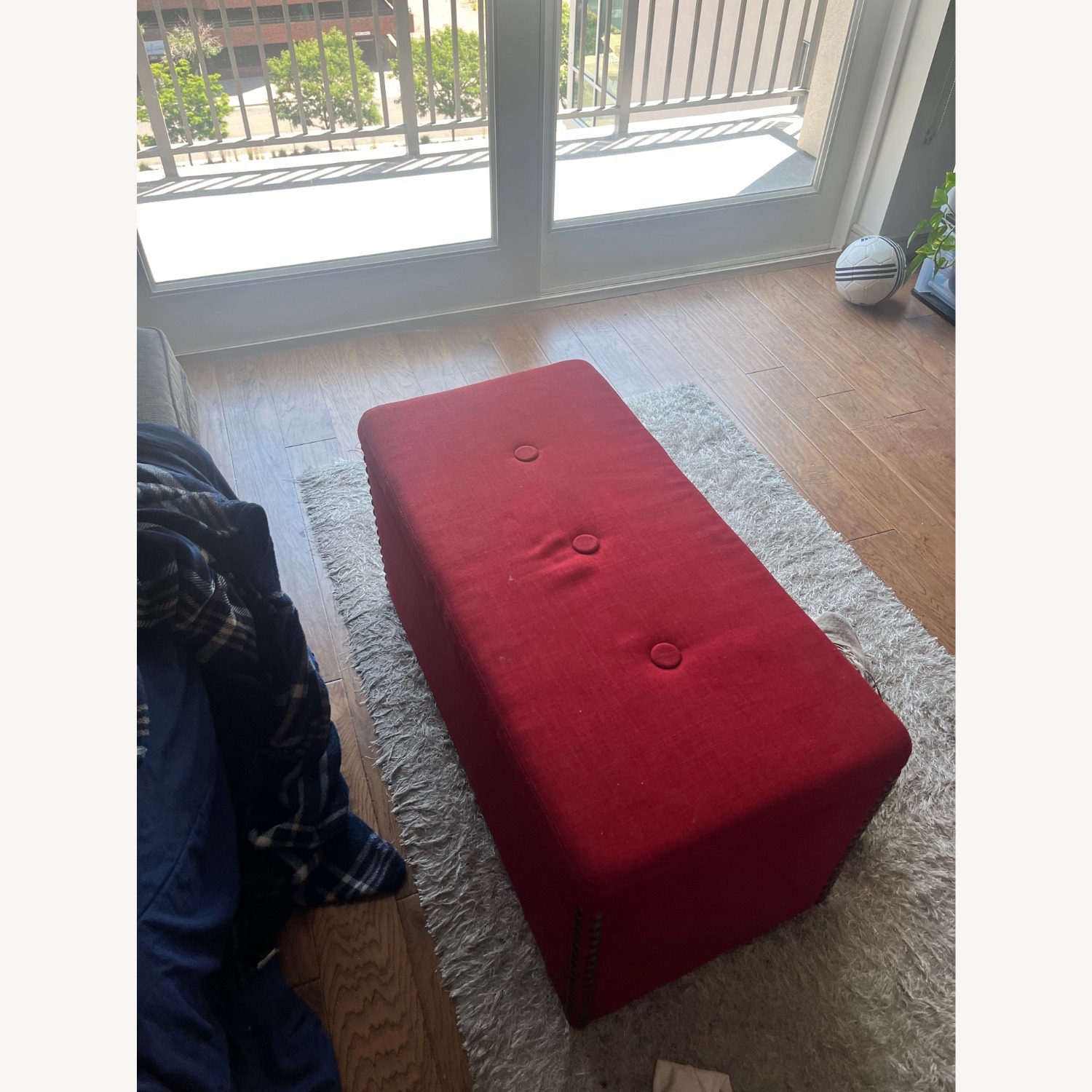 Lovely Red Ottoman - image-1