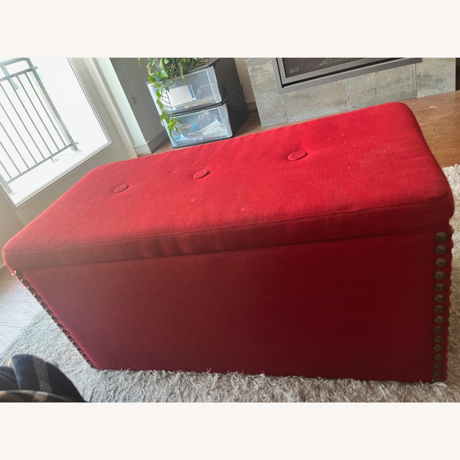 Lovely Red Ottoman - image-2