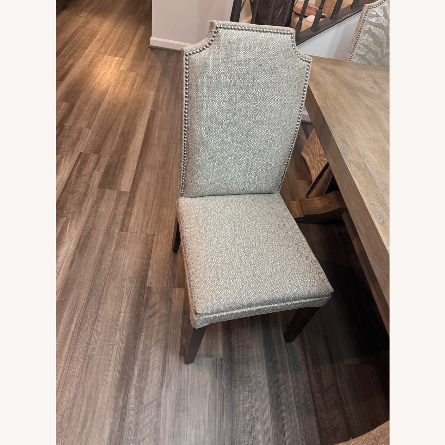 Light Grey Dining Table Set with Chairs - image-4