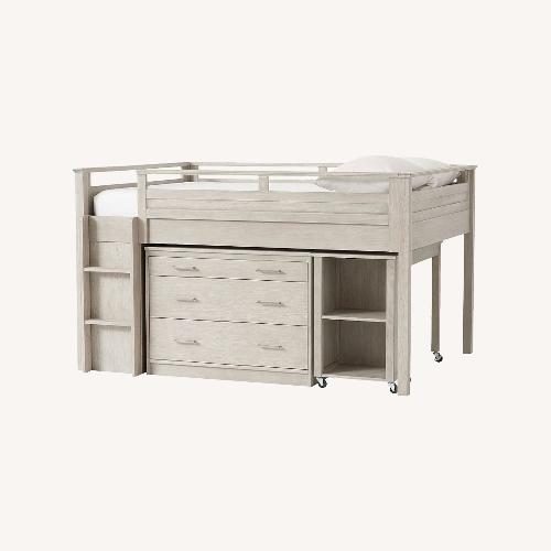 Used PB Teen Sleep & Study Low Loft Bed - Brushed Fog for sale on AptDeco