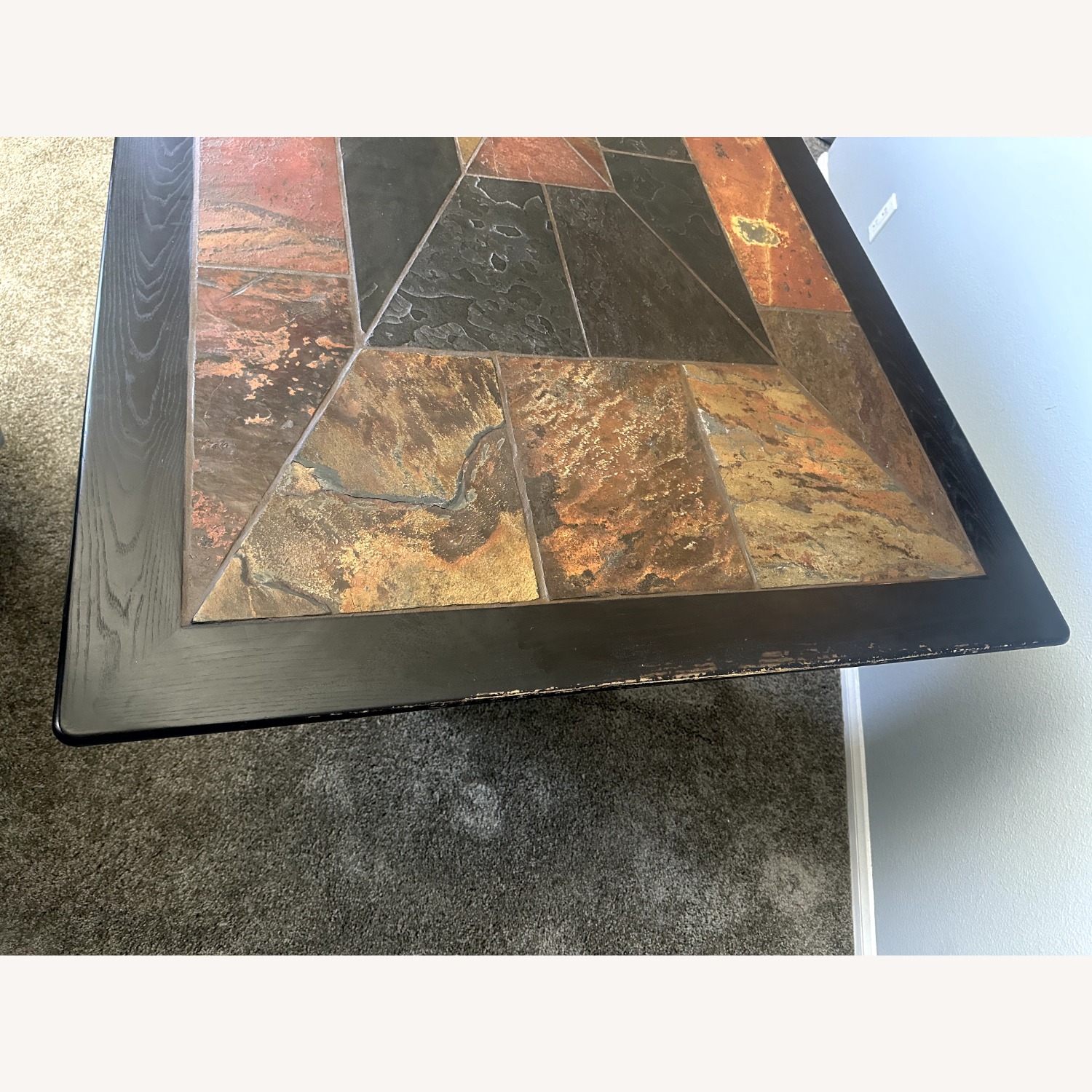 Mid-Century Modern Slate Stone Dining Table - image-3