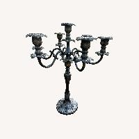 Pair of Candleabras 6 Arm Antique Heavy Ornate