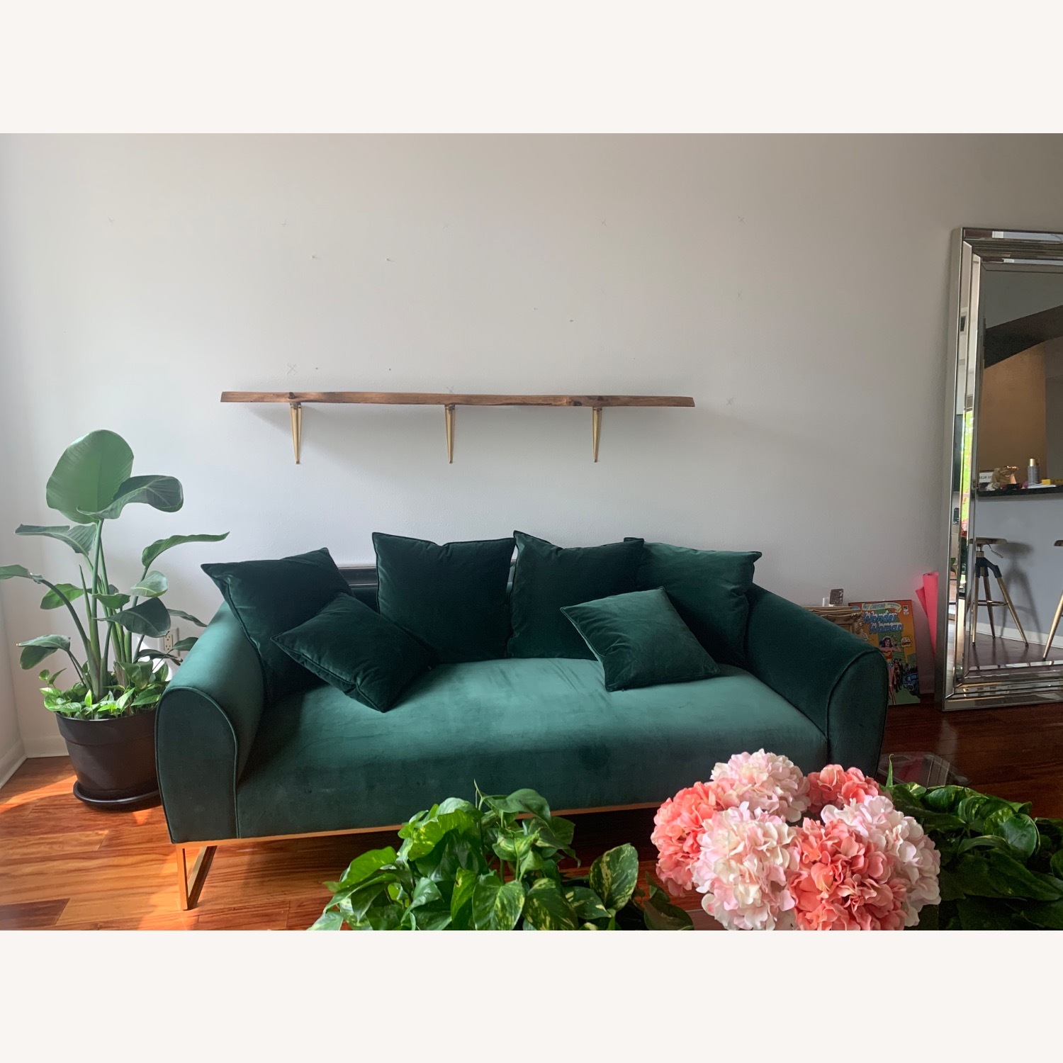 Article Green Velvet Couch - image-2