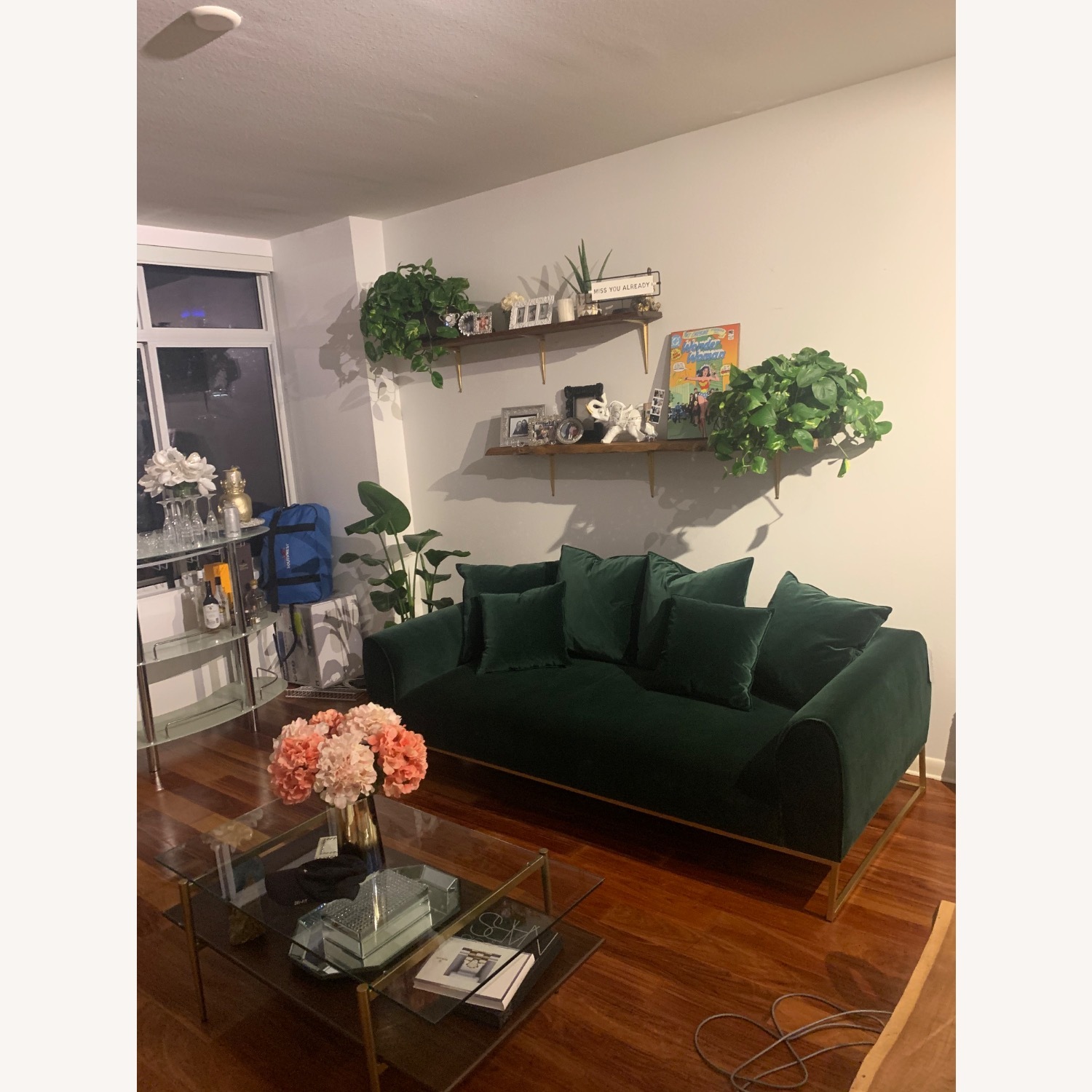 Article Green Velvet Couch - image-1