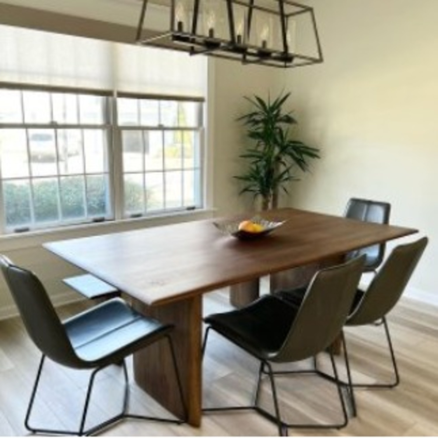 West Elm Slope Leather Dining Chairs - image-3