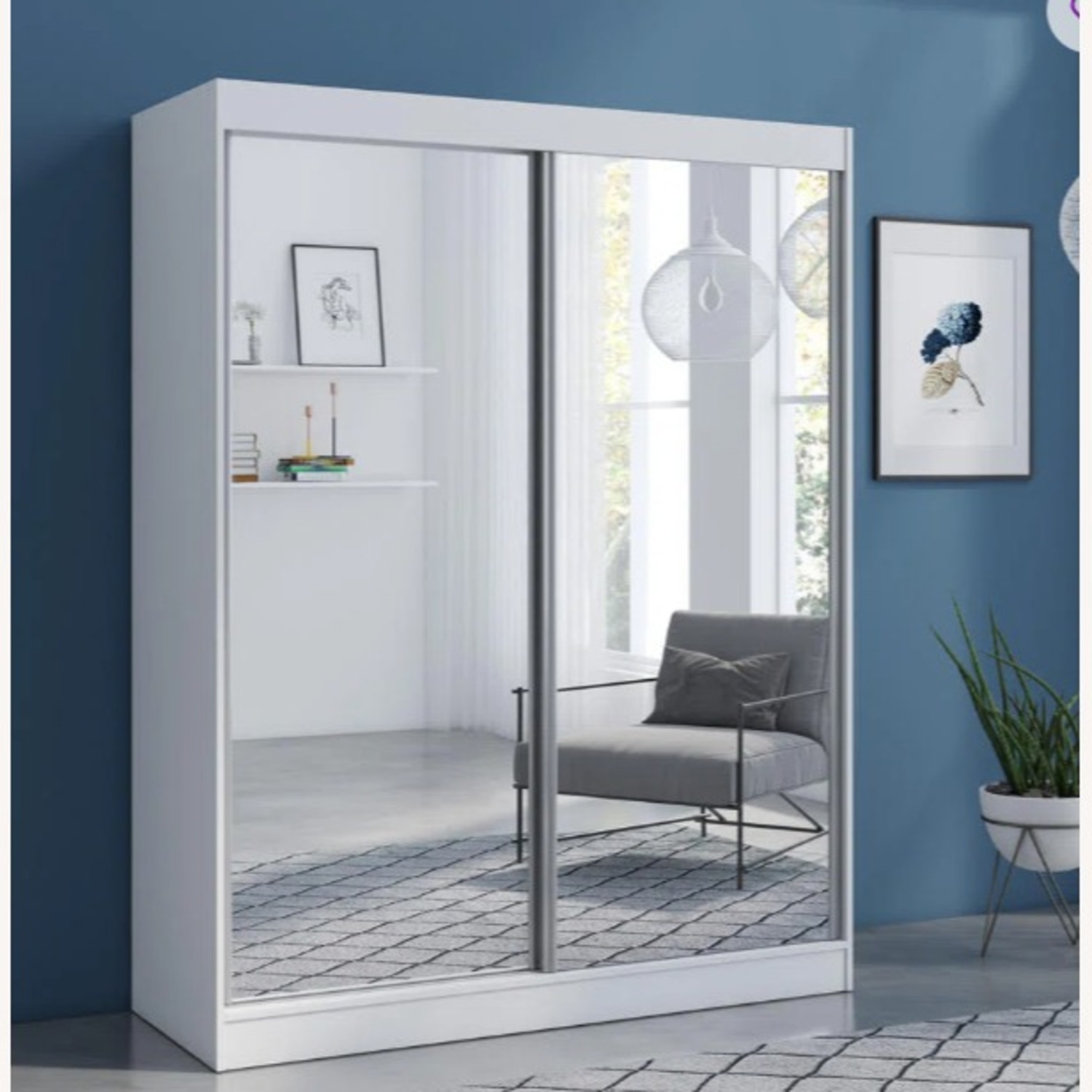 Mirror Front Wardrobe - image-1