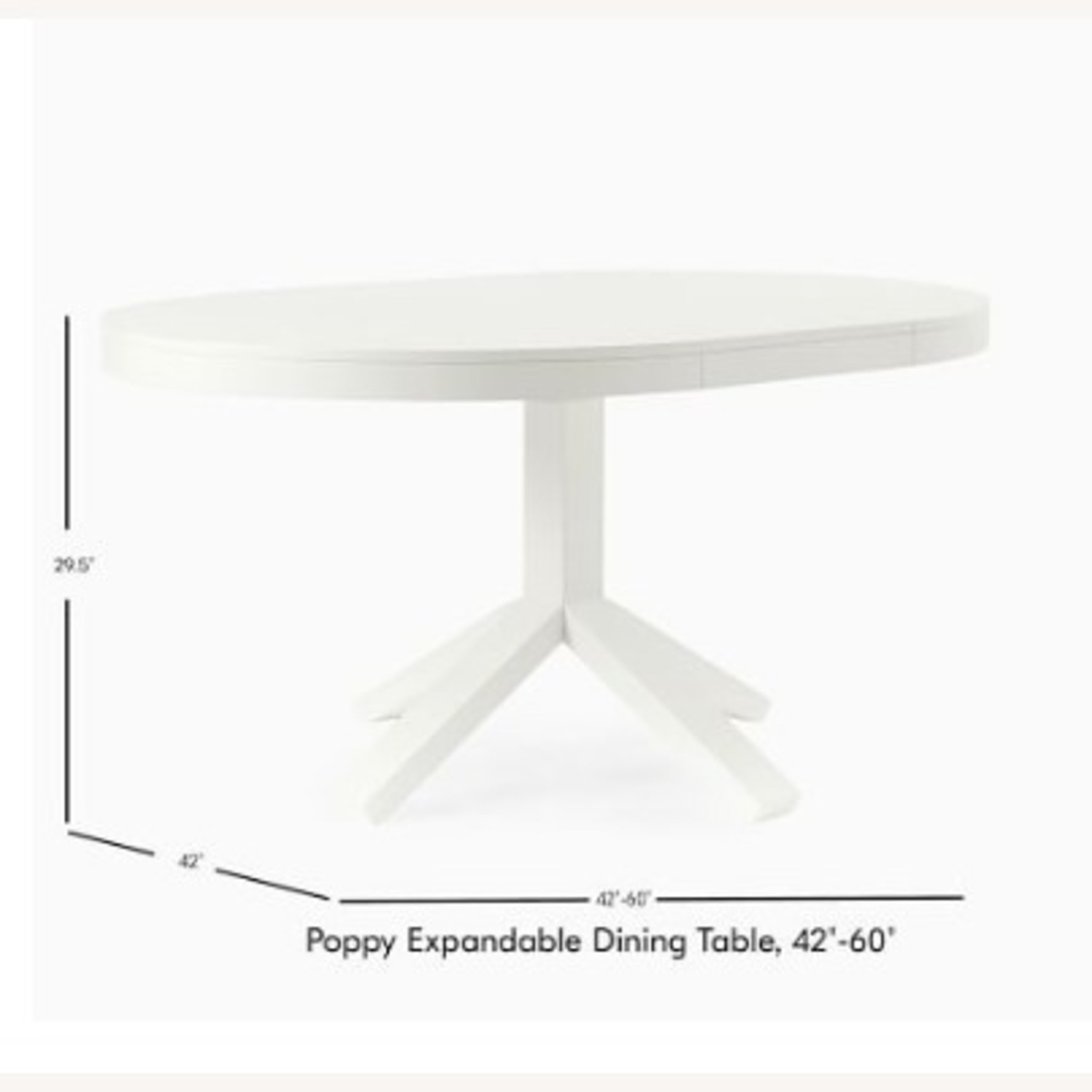 West Elm Poppy Extendable Dining Table (42"–60") - image-3