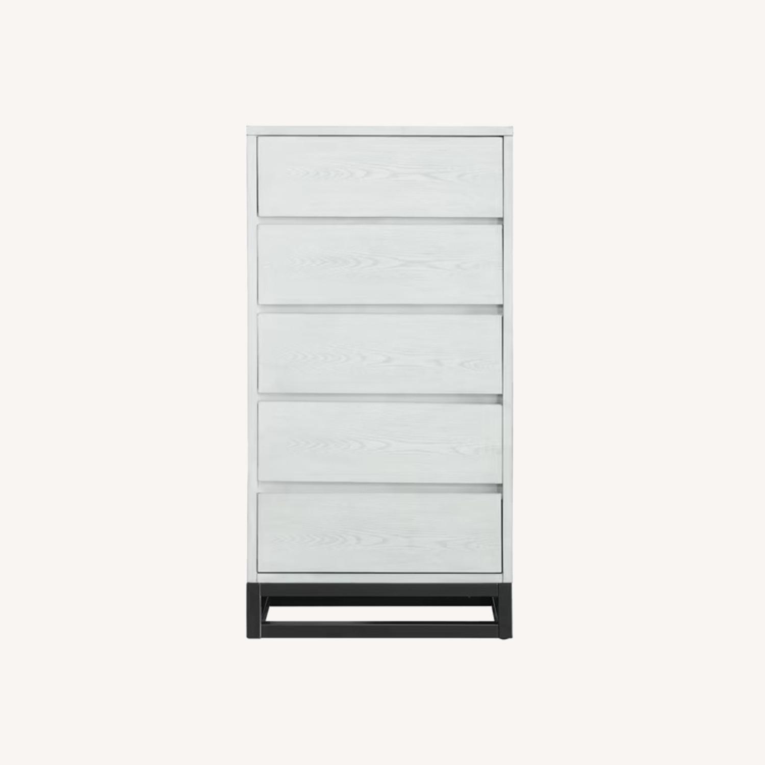 Tall Grey Washed Wooden Dresser - image-0
