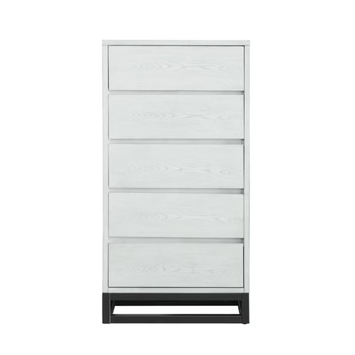 Used Tall Grey Washed Wooden Dresser for sale on AptDeco