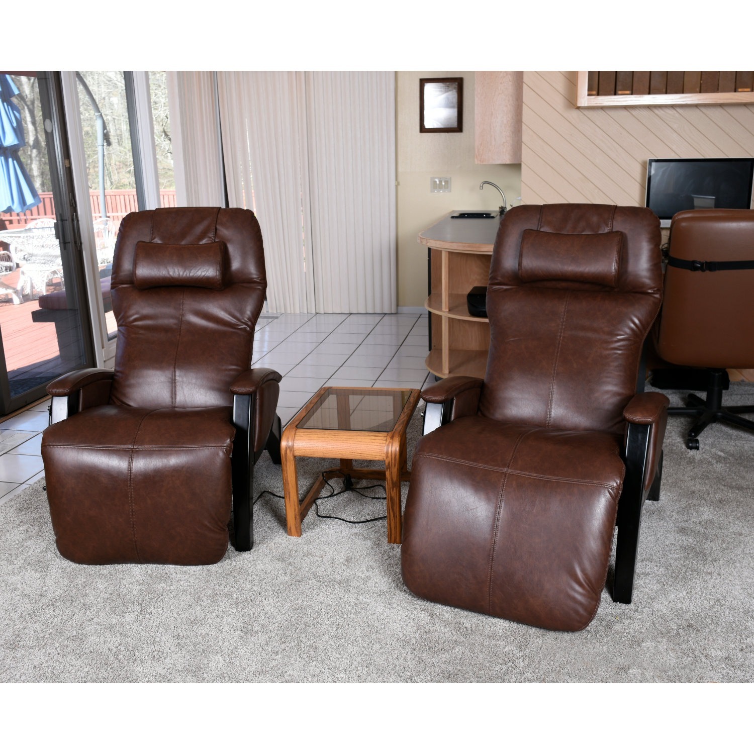 Pair of Zero Gravity Heated Massage Recliners - image-7