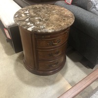 Marble Top Three-Drawer Side Table