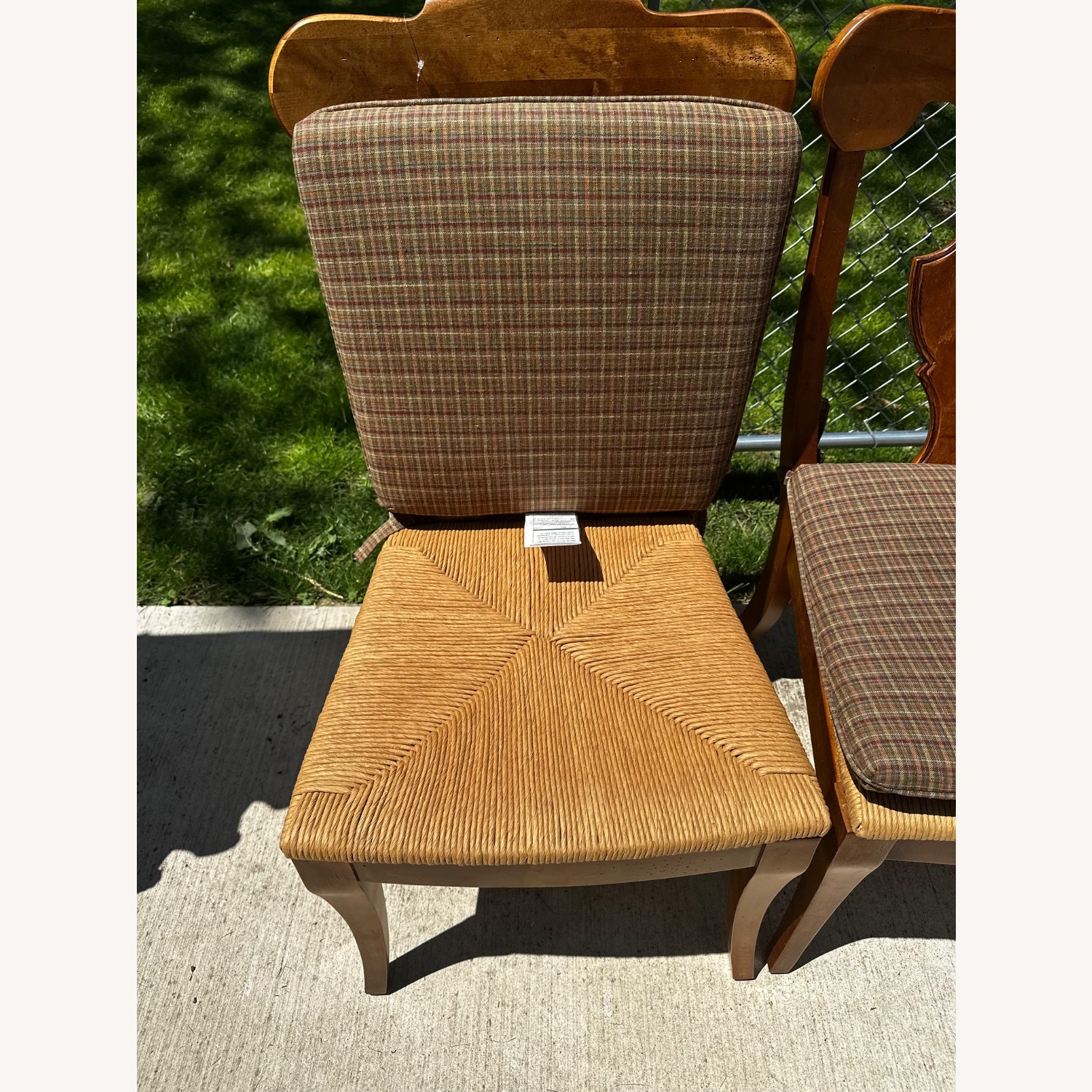 Pair of Stanley Furniture Chairs Wicker Seat Rush - image-3