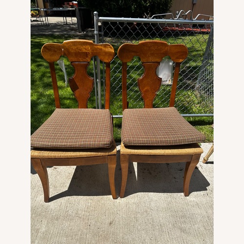 Used Pair of Stanley Furniture Chairs Wicker Seat Rush for sale on AptDeco