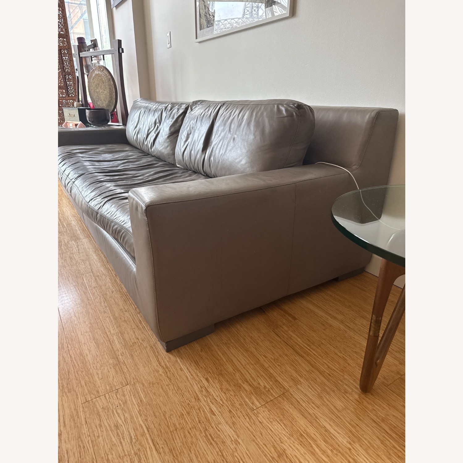 Restoration Hardware Modena Track Leather Sofa - image-1