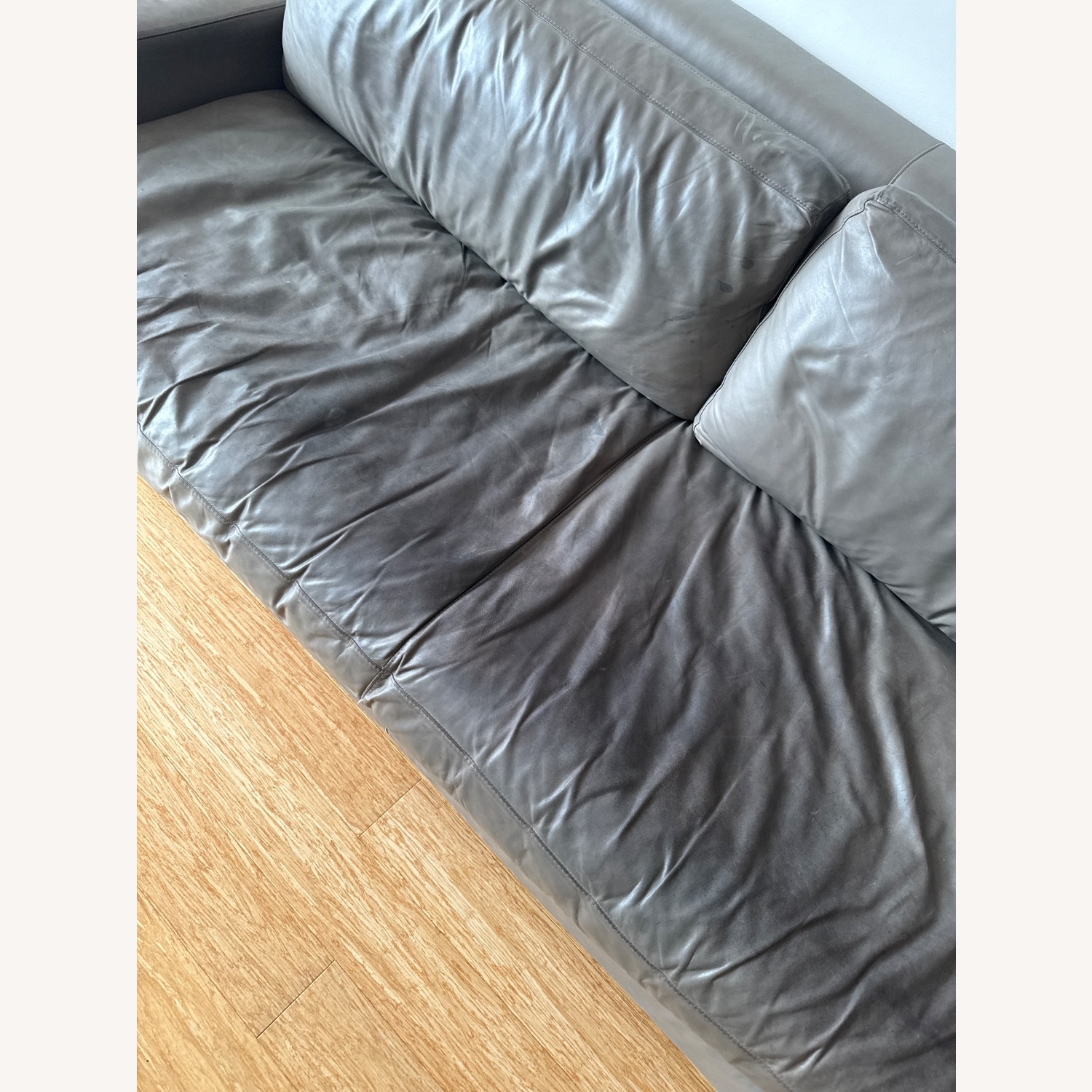 Restoration Hardware Modena Track Leather Sofa - image-7