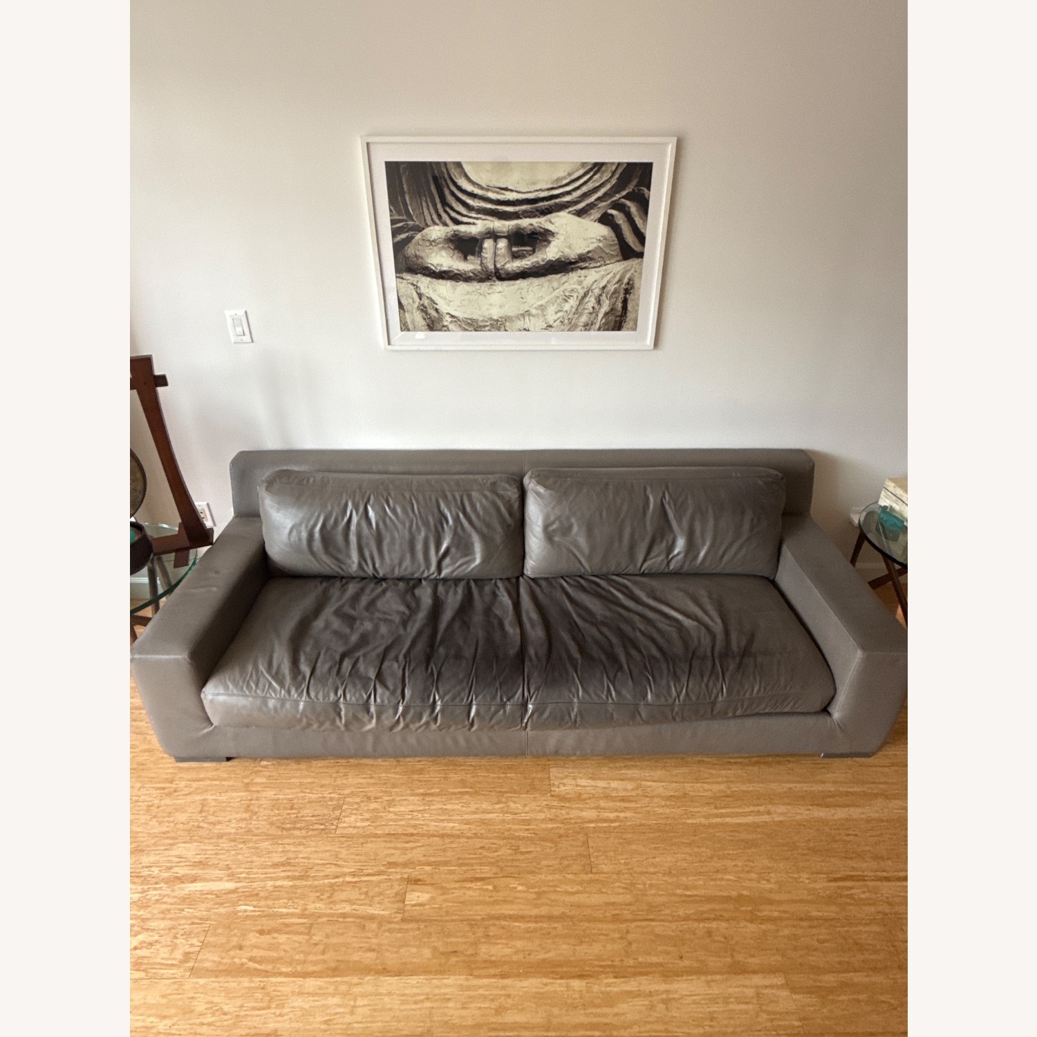 Restoration Hardware Modena Track Leather Sofa - image-4