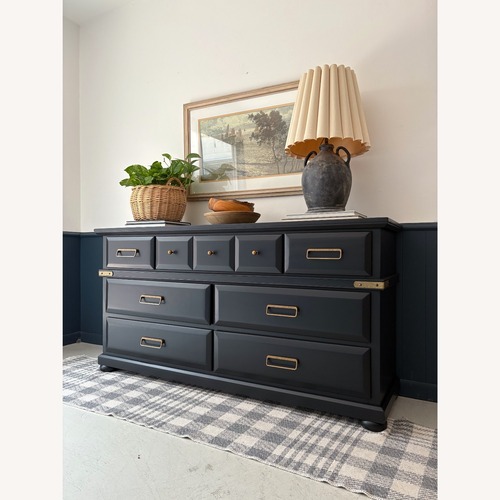 Used Vintage Black Pine Dresser Painted and Refinished for sale on AptDeco