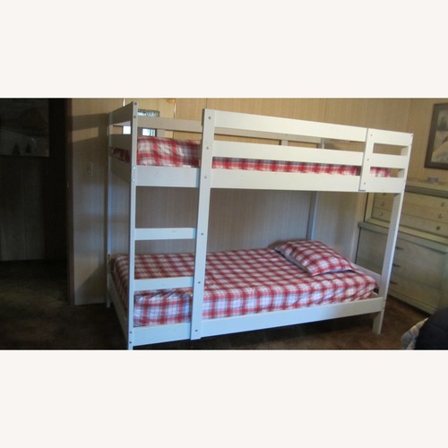 Used IKEA MYDA Sturdy Wood Bunk Bed Frame for sale on AptDeco