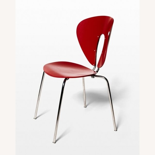 Used DWR Red Stua Globus Dining Chairs (Set of 6) for sale on AptDeco