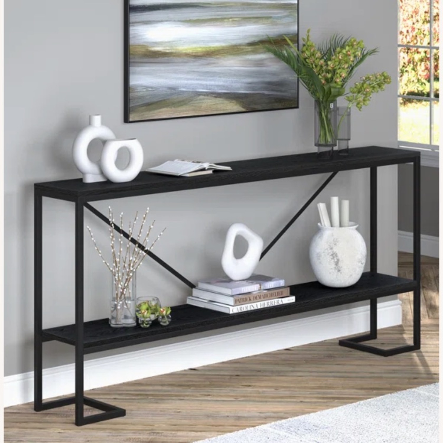 Narrow Black Console Table - image-1