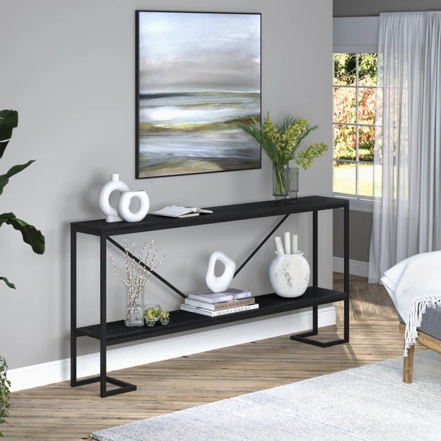 Narrow Black Console Table - image-5