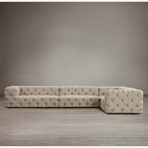 Used RH Soho Tufted Fabric 3 Piece Sectional for sale on AptDeco