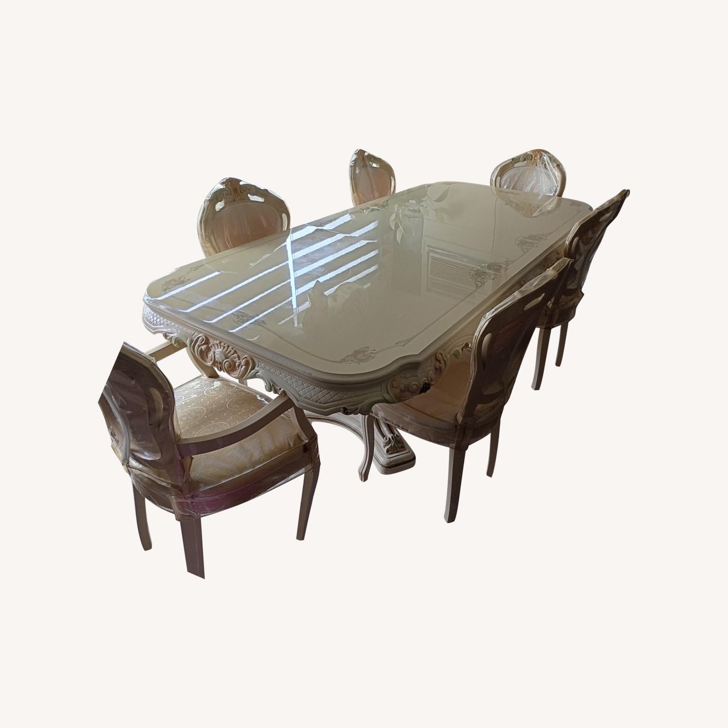 Antique Dining Table with 6 Chairs - AptDeco