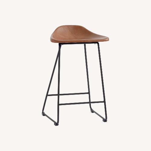 Used Pottery Barn Leather Stools Set of 3 for sale on AptDeco