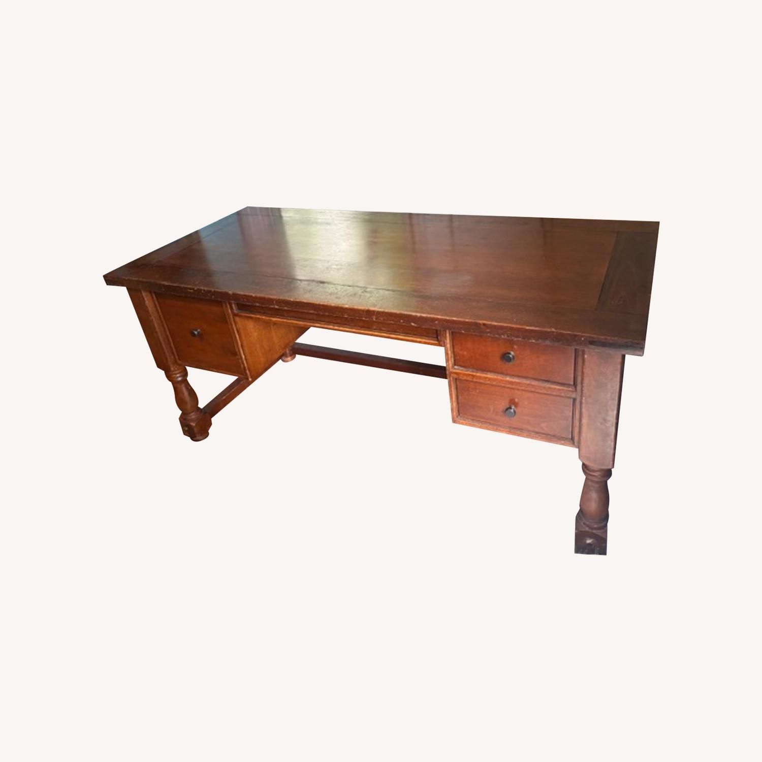 Antique Wooden Executive Desk - image-0